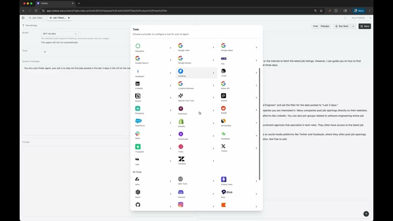 Creating an LLM Agent with Tools tutorial